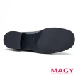 【MAGY】金屬釦飾牛皮低跟樂福鞋(黑色)