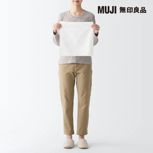 【MUJI 無印良品】棉圈絨雙線織手巾/可吊掛/墨灰(34*35cm)