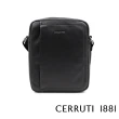 【Cerruti 1881】限量2折 義大利頂級小牛皮肩背包斜背包 全新專櫃展示品(黑色 CEBO06577M)