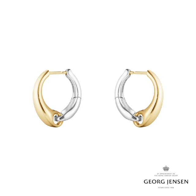 Georg Jensen 官方旗艦店 REFLECT 耳環 大號(純銀 18K黃金 耳環)