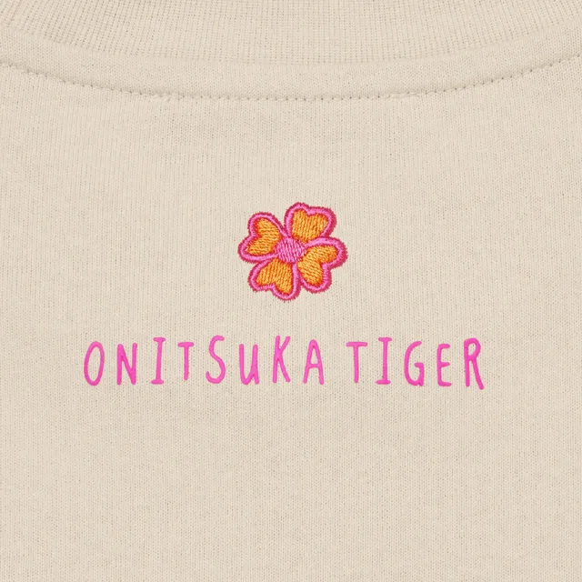 【Onitsuka Tiger】Onitsuka Tiger鬼塚虎-米色虎頭印花短袖上衣(2183B303-200)