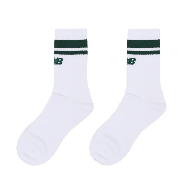 【NEW BALANCE】長襪 Logo Crew Socks 休閒襪 條紋 中筒襪 襪子 NB 單一價(LAS32161OT)