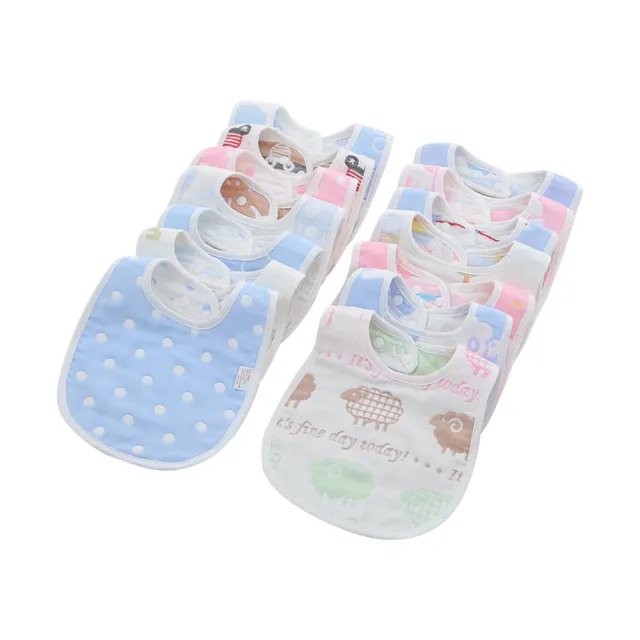 【JoyNa】5條入-U型圍兜 口水巾 圍兜兜(嬰兒純棉/6層紗/紗布巾/餵奶巾/口水圍兜/寶寶吃飯)