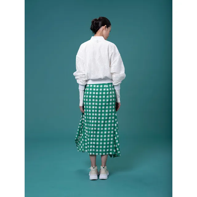 【UUIN】UUIN _ 綠格魚尾裙(女裝 格紋 魚尾裙)