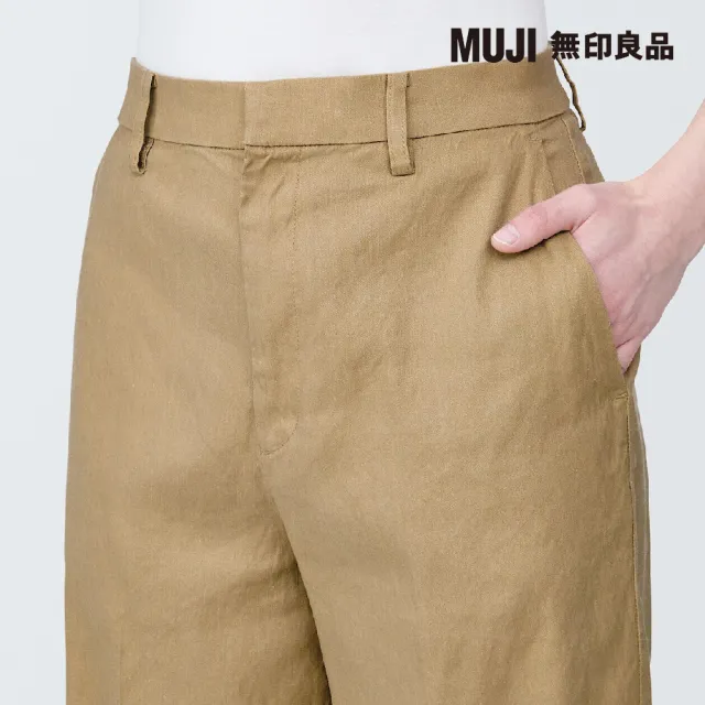 【MUJI 無印良品】女大麻混彈性直筒褲(共4色)