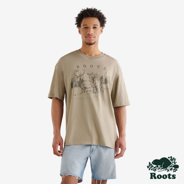 【Roots】Roots 男裝- SOMBRIO OUTDOOR寬版短袖T恤(沙色)
