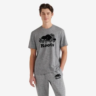 【Roots】Roots 男裝- COOPER BEAVER短袖T恤(灰色)