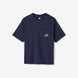 【Roots】Roots 男裝- TRUE NATURE寬版口袋短袖T恤(軍藍色)