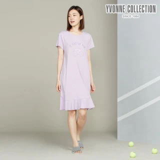 【YVONNE 以旺傢飾】竹纖維單車網印短袖洋裝(薰衣草紫)