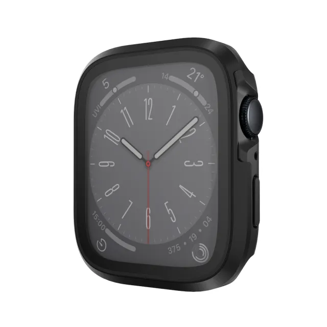 【SwitchEasy 魚骨牌】Apple Watch  9/8/7 45mm Modern Hybrid 鋼化玻璃鋁合金保護殼(通用最新S9)