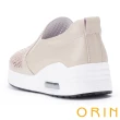 【ORIN】時尚鏤空水鑽真皮厚底休閒鞋(粉色)