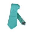 【EMPORIO ARMANI】EMPORIO ARMANI真絲刺繡老鷹LOGO漸層雙色格紋設計領帶(寬版/淺綠x淺藍)