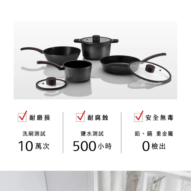 【KINYO】nera系列IH減油陶瓷雙耳湯鍋24cm含蓋(IH爐/電磁爐適用)
