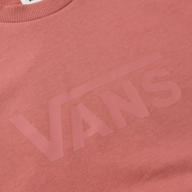 【VANS 官方旗艦】Logo 女款粉紅色長袖大學T