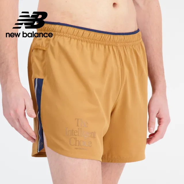 【NEW BALANCE】NB 多用途5吋短褲/跑褲/運動褲_男褲_大地色_AMS21278TOB(亞版 版型正常)