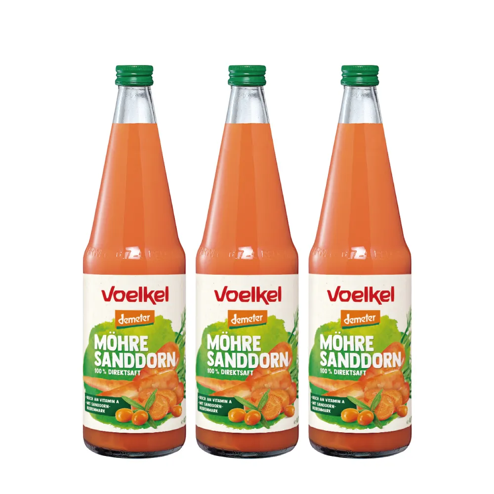 【機本生活OLife】Voelkel 胡蘿蔔沙棘汁(700mLx3瓶)