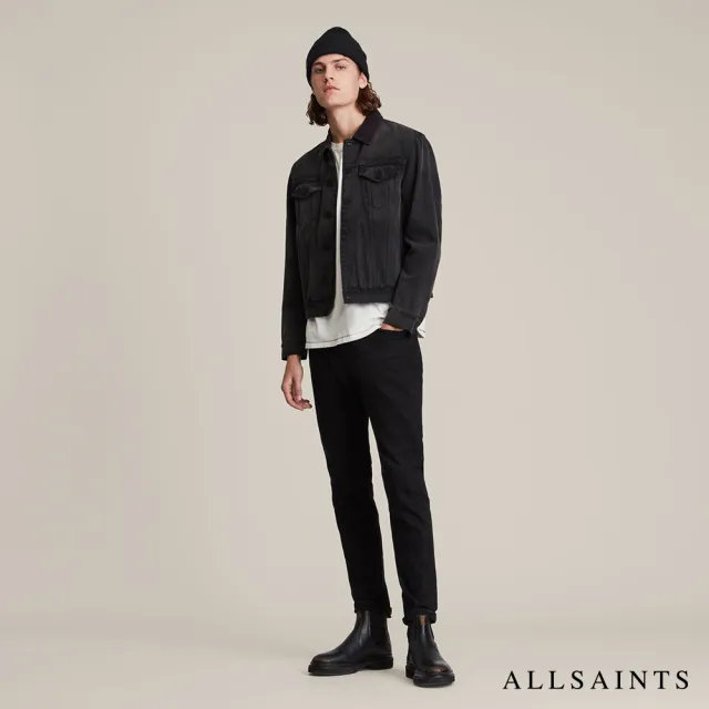 【ALLSAINTS】REX 俐落線條水洗棉質修身直筒牛仔褲-烏黑 ME027P