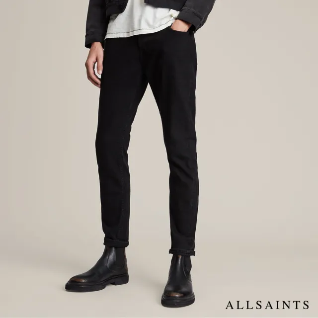 【ALLSAINTS】REX 俐落線條水洗棉質修身直筒牛仔褲-烏黑 ME027P