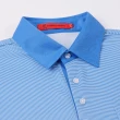 【ROBERTA 諾貝達】男裝 彈力條紋短袖POLO衫-藍(透氣舒適)