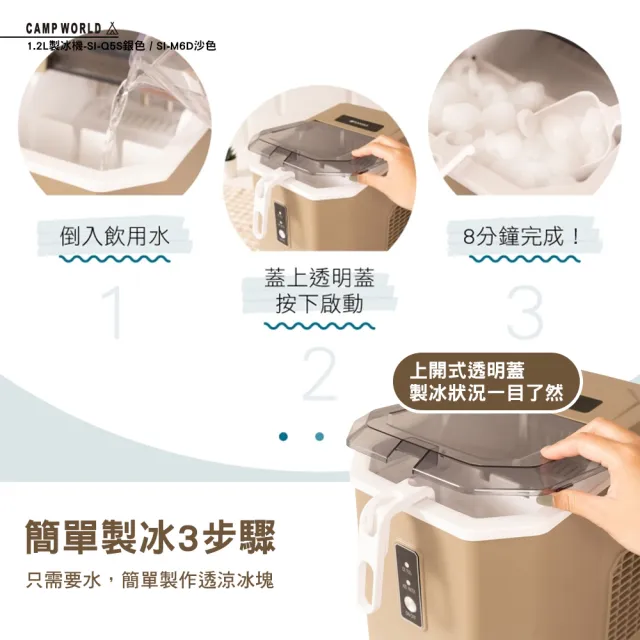 SANSUI 山水 1.2L製冰機 贈收納袋 銀色SI-Q5S 沙色SI-(冰)