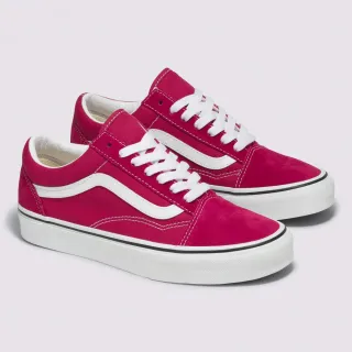 【VANS 官方旗艦】Old Skool 男女款桃紅色滑板鞋/休閒鞋/帆布