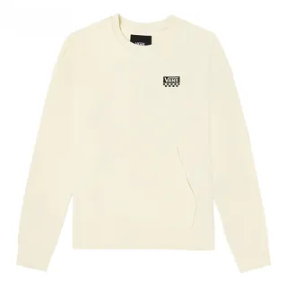 【VANS 官方旗艦】Box Logo 男女款米白色長袖大學T