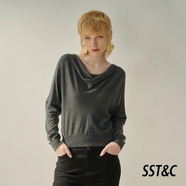 【SST&C】女裝 深灰墜領針織衫8662309003(換季55折)