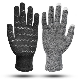 【Vital Salveo 紗比優】雙12限定 防護鍺兩雙入止滑全指觸控保暖護手套(遠紅外線護手腕套-台灣製造)