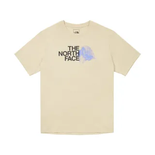【The North Face 官方旗艦】北面男款米色舒適大尺寸品牌LOGO休閒短袖T恤｜88GB3X4