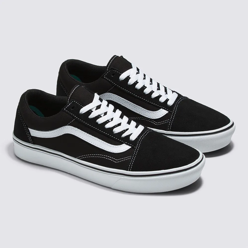 【VANS 官方旗艦】ComfyCush Old Skool 男女款黑色滑板鞋/休閒鞋/帆布