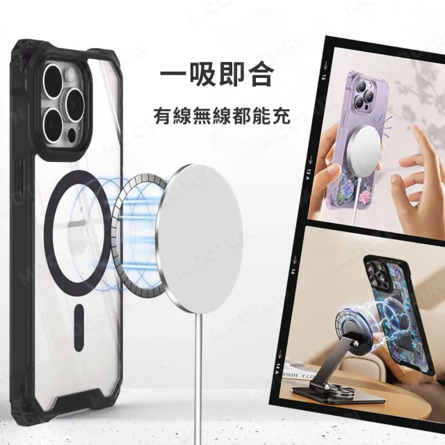 【MOOTUN沐盾】iPhone15 14 13 Pro Max 磁吸掛繩手機殼MagSafe 浮世繪海浪(附手機掛繩)