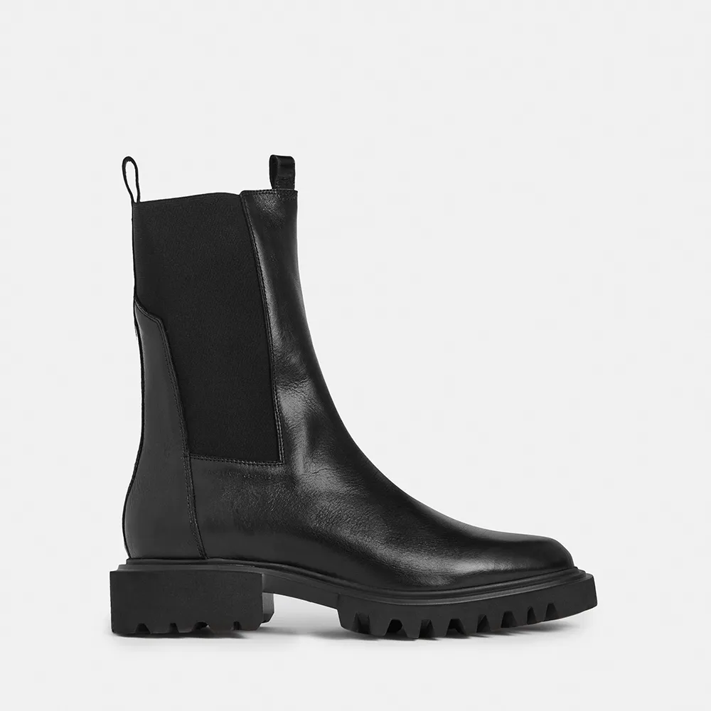 【ALLSAINTS】HALLIE 切爾西牛皮短靴Black  W115FB