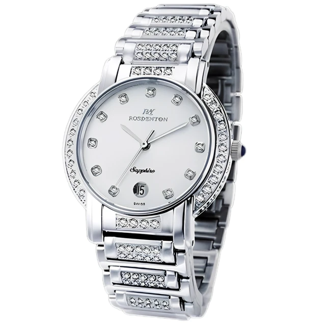 ROSDENTON 勞斯丹頓 公司貨R1 藝術之家 晶鑽時尚腕錶-白/銀-男錶-錶徑35mm(2831MBB-W1)