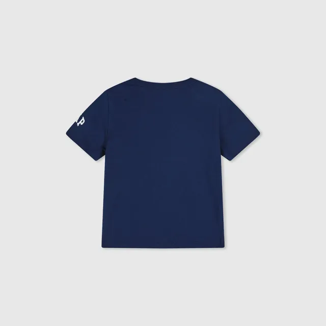 【GAP】男幼童裝 Gap x 功夫熊貓聯名 Logo純棉印花圓領短袖T恤-藏藍色(890551)