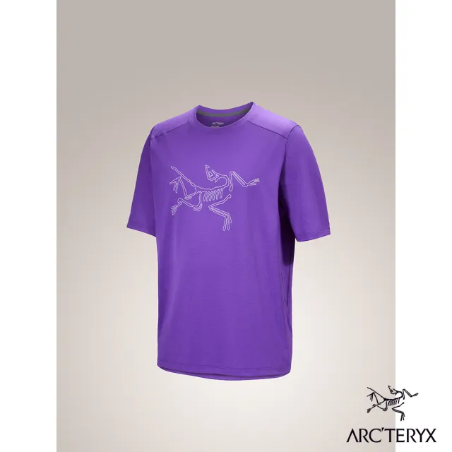 【Arcteryx 始祖鳥官方直營】男 Cormac Logo 快乾短袖圓領衫(雜紫羅蘭)
