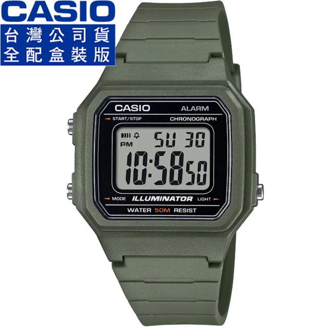 CASIO 卡西歐 卡西歐野戰電子錶-綠色(W-217H-3