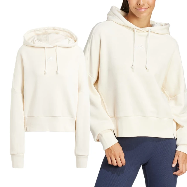 adidas 愛迪達 W LNG HOODIE 女款 米白色 連身 長袖上衣 IP2284