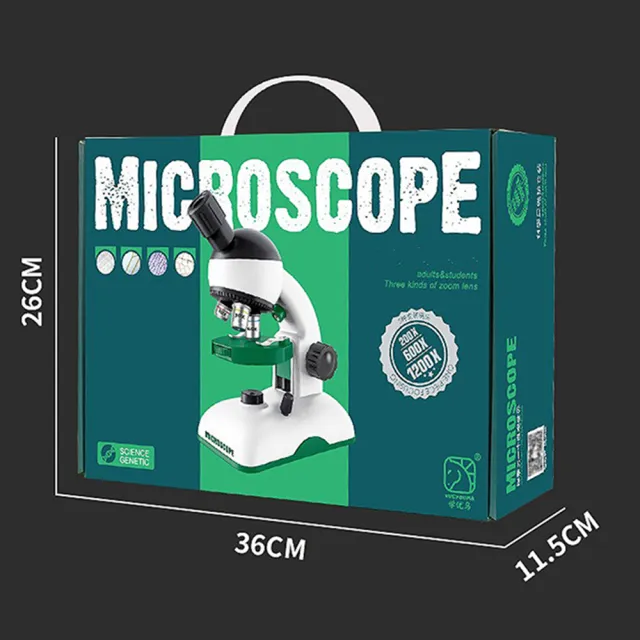 1200倍 兒童顯微鏡(教學級顯微鏡42件配件組 生物顯微鏡科學實驗教材 益智孩童玩具兒童生日禮物)