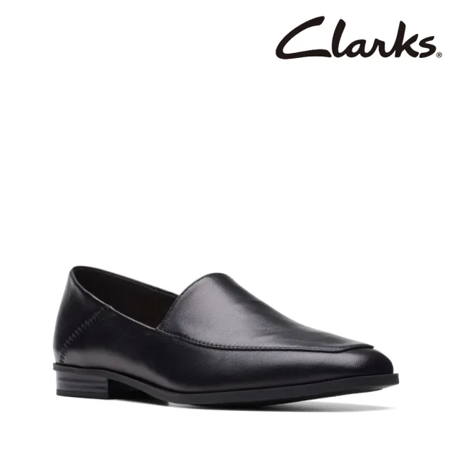 【Clarks】女鞋Sarafyna Freva  美好生活素面微方頭樂福鞋 平底鞋(CLF74827D)