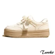 【Taroko】悠閒日常透氣綁帶厚底休閒鞋(2色可選)