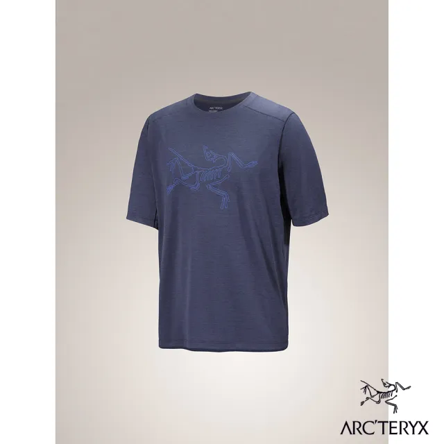 【Arcteryx 始祖鳥】男 Cormac Logo 快乾短袖圓領衫(雜黑寶石)