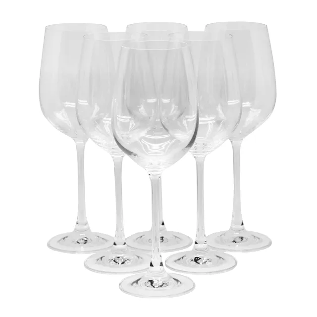 【YU Living 信歐傢居】白酒玻璃杯六件組禮盒(六件一組/360ML/透明玻璃色)