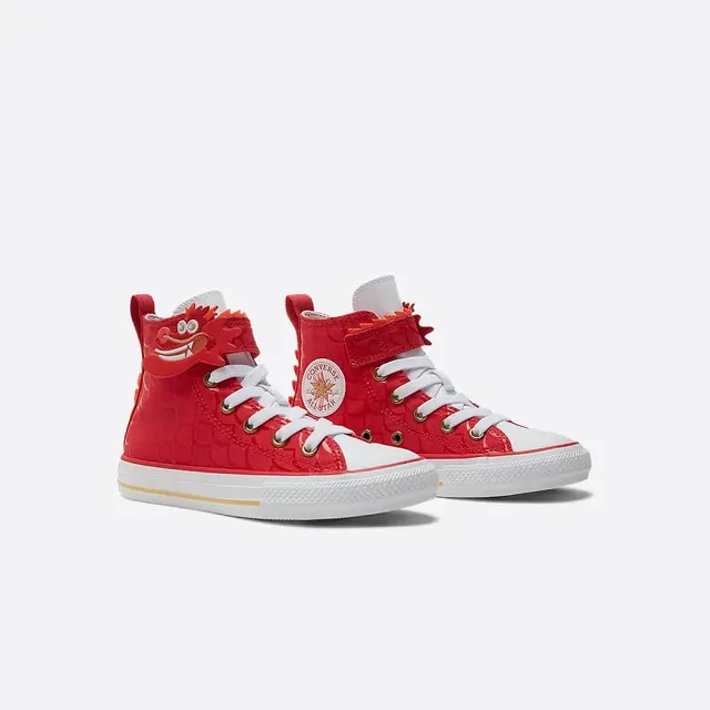 【CONVERSE】Ctas 1V HI 女鞋 大童 紅色 新年 CNY 龍年 魔鬼氈 休閒鞋 A08703C