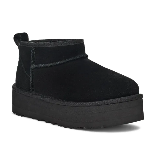 【UGG】童鞋/靴子/低筒靴/真皮靴/Classic Ultra Mini Platform(黑色-UG1157791KBLK)