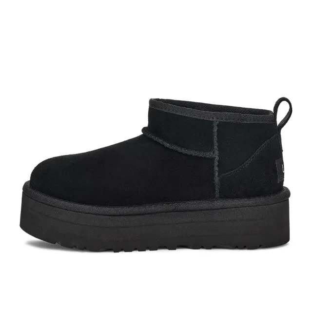 【UGG】童鞋/靴子/低筒靴/真皮靴/Classic Ultra Mini Platform(黑色-UG1157791KBLK)