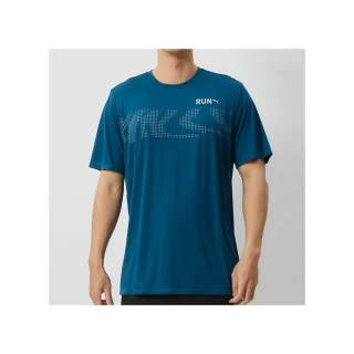 【PUMA】Run Fav 男款 藍色 歐規 慢跑系列 快速排汗 圖樣 T恤 運動 休閒 短袖 52500321