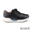 【SCONA 蘇格南】全真皮 輕量樂活舒適休閒鞋(黑色 1293-1)