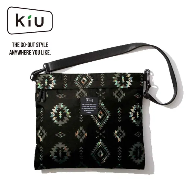 【KIU】雙11 日本 原廠貨 中性 300D SACOCHE LARGE 隨身袋 健行/生活/旅行 黑色圖騰(K10