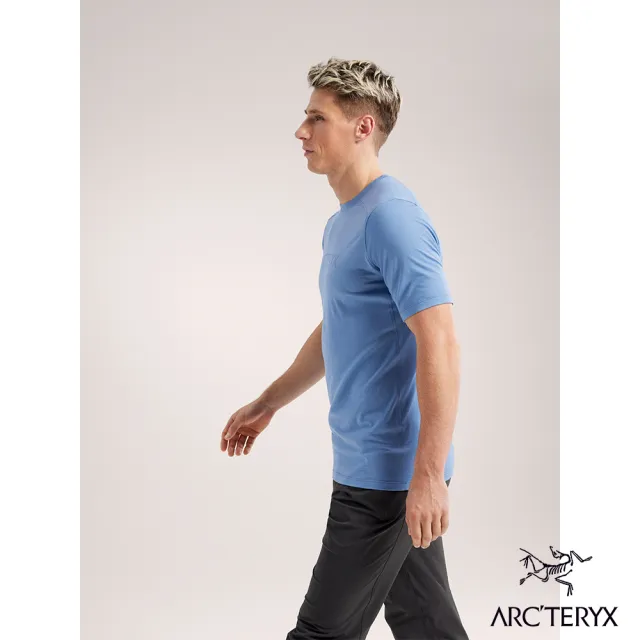 【Arcteryx 始祖鳥官方直營】男 Ionia ArcWord Logo 短袖羊毛T恤(石洗藍)