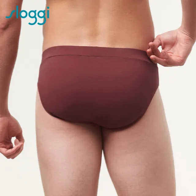 【Sloggi men】GO NATURAL有機環保系列三角褲(復古棕紅)